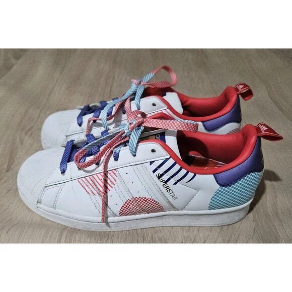 Adidas Size 5 Youth Girls Superstar J Chinese New Year Sneakers Polka Year Of Ox - Picture 2 of 7